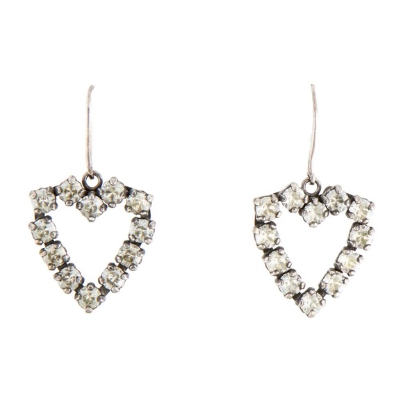Saint Laurent Crystal Heart Drop Earrings - Picture 8 of 9